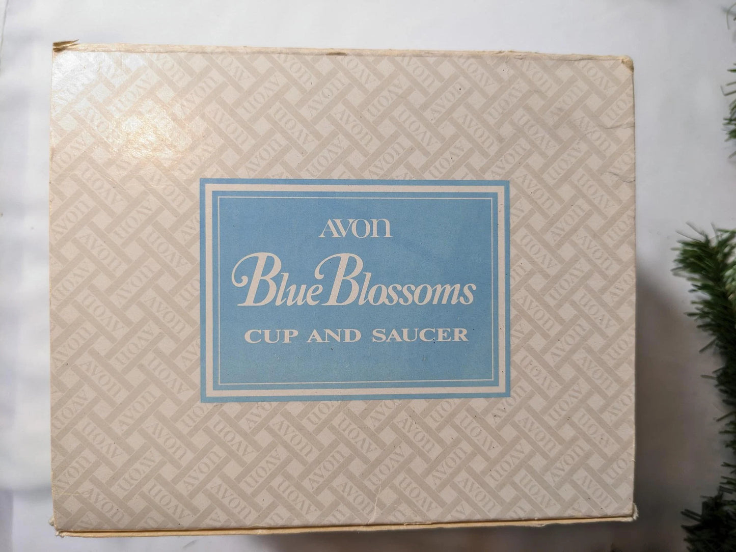Vintage 1974 Avon Blue Blossoms Cup and Saucer Set