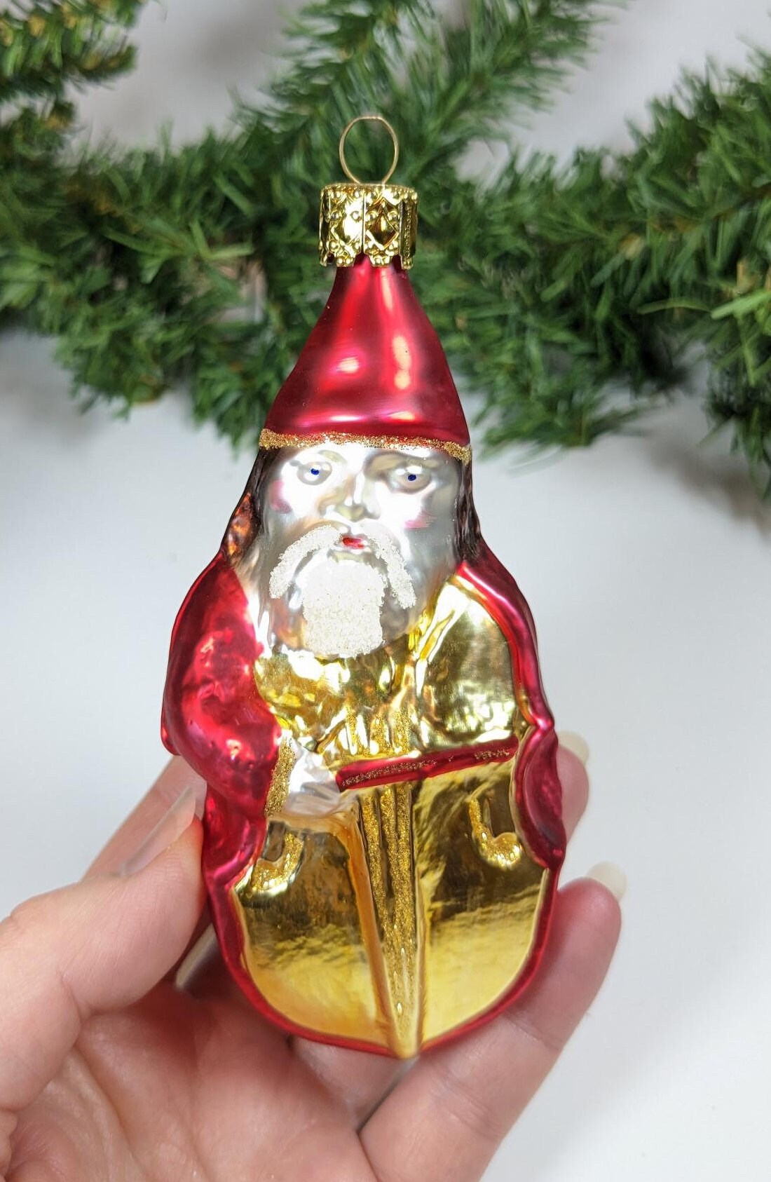 Violin Santa Christmas Ornament