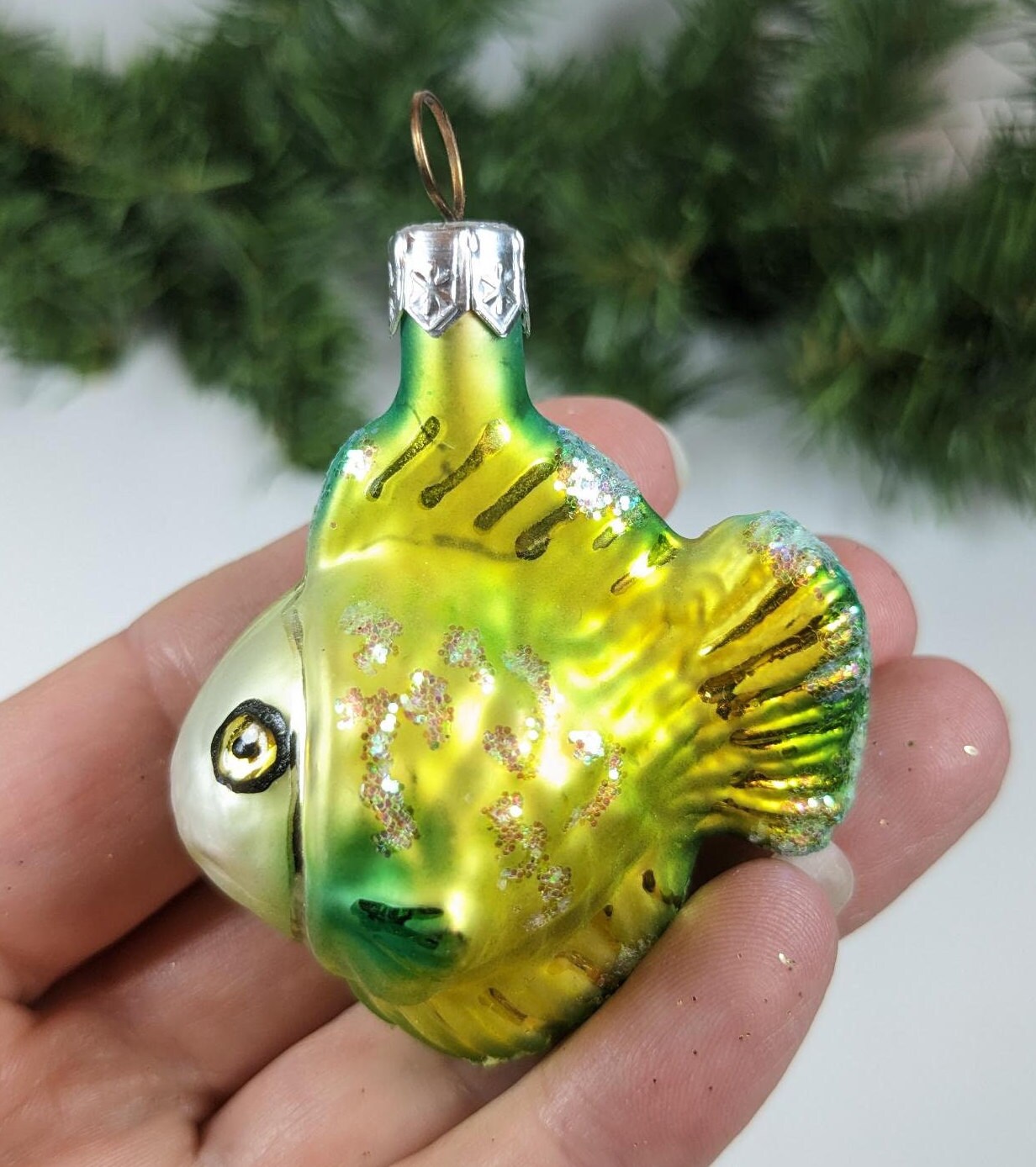 Yellow Fish Christmas Ornament