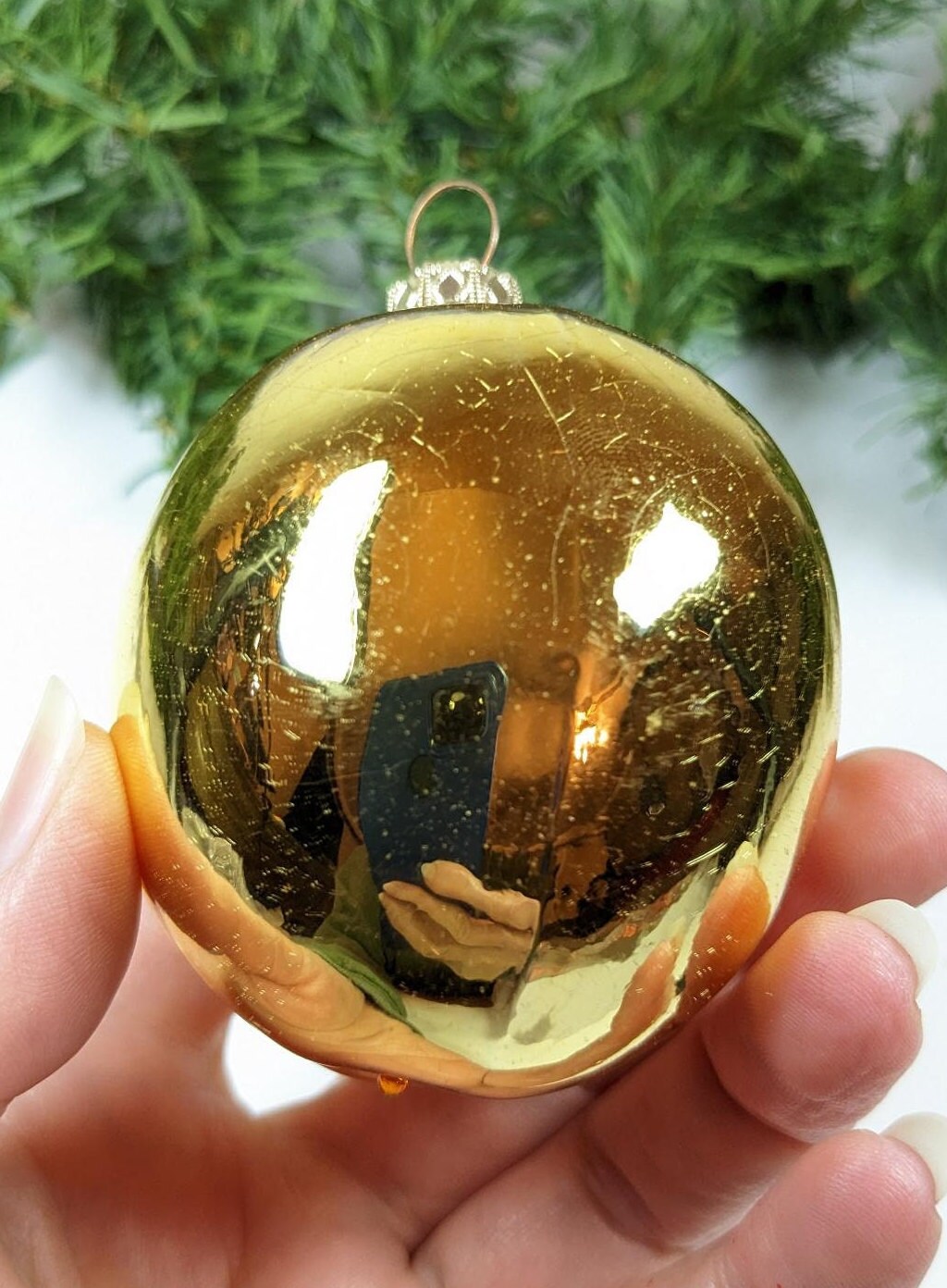 Peach Kurt Adler Christmas Ornament