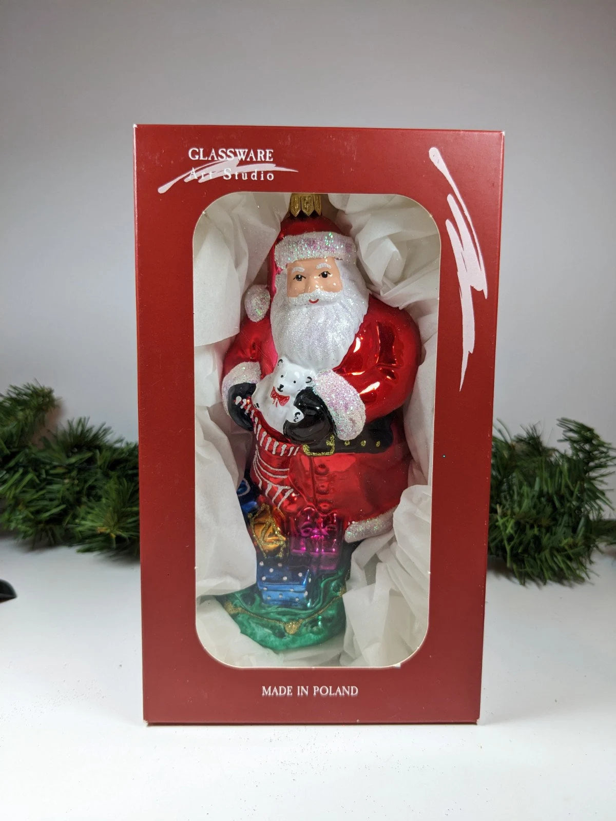 Santa with Gifts Christmas Ornament