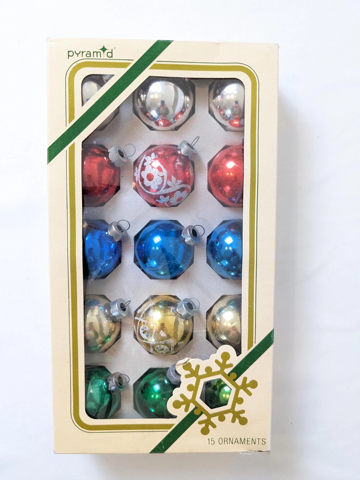 Vintage Set of Small Glass Christmas Ornaments