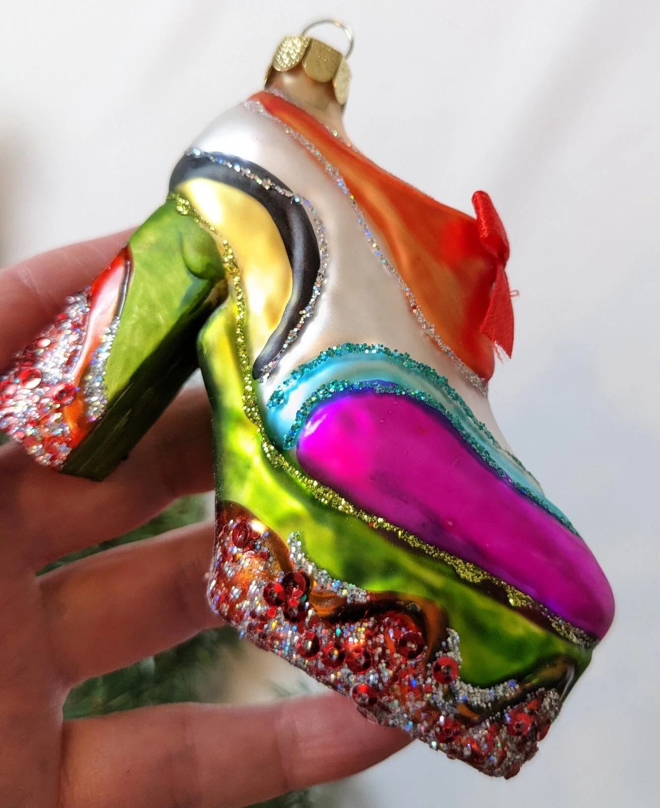 Psychedelic Platform Groovy Shoe Christmas Ornament