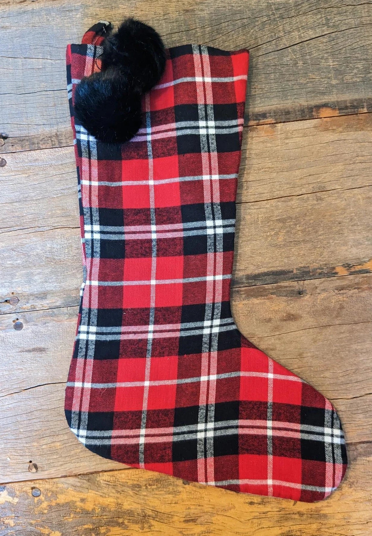 Red Plaid Christmas Stocking