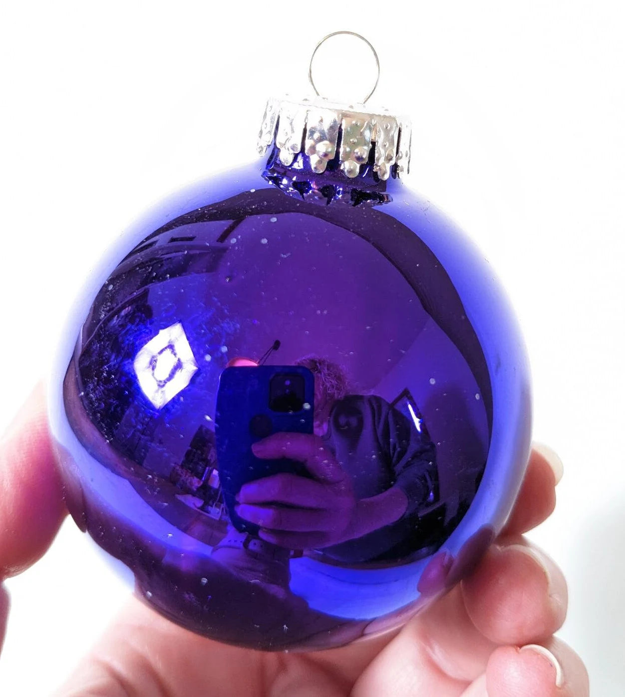 Purple Glass Christmas Ornament Set
