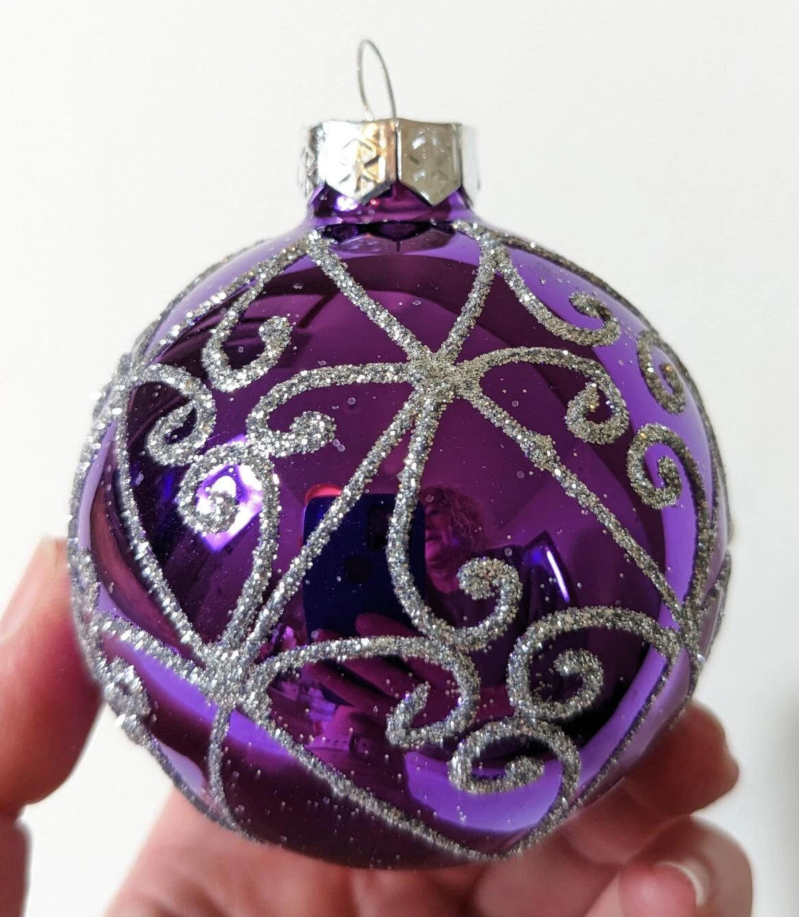 Purple Glass Christmas Ornament Set