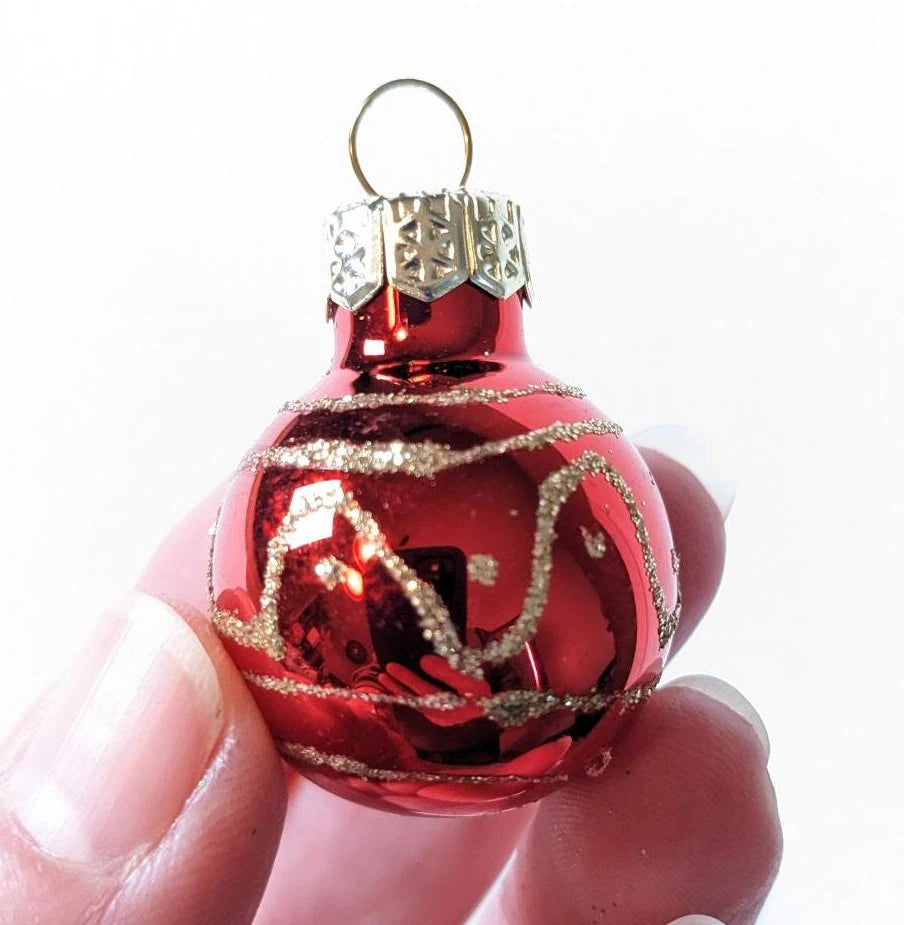 New Mini Glass Christmas Ornament Set of 20