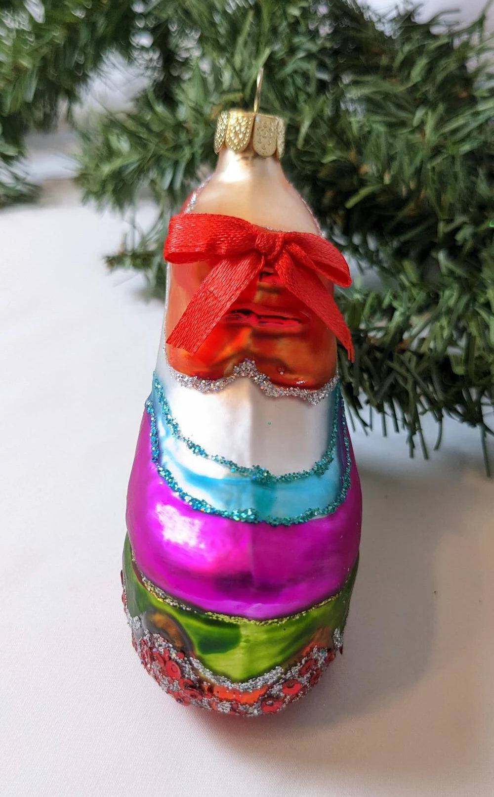 Psychedelic Platform Groovy Shoe Christmas Ornament
