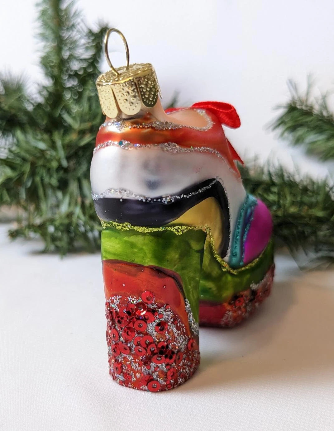Psychedelic Platform Groovy Shoe Christmas Ornament