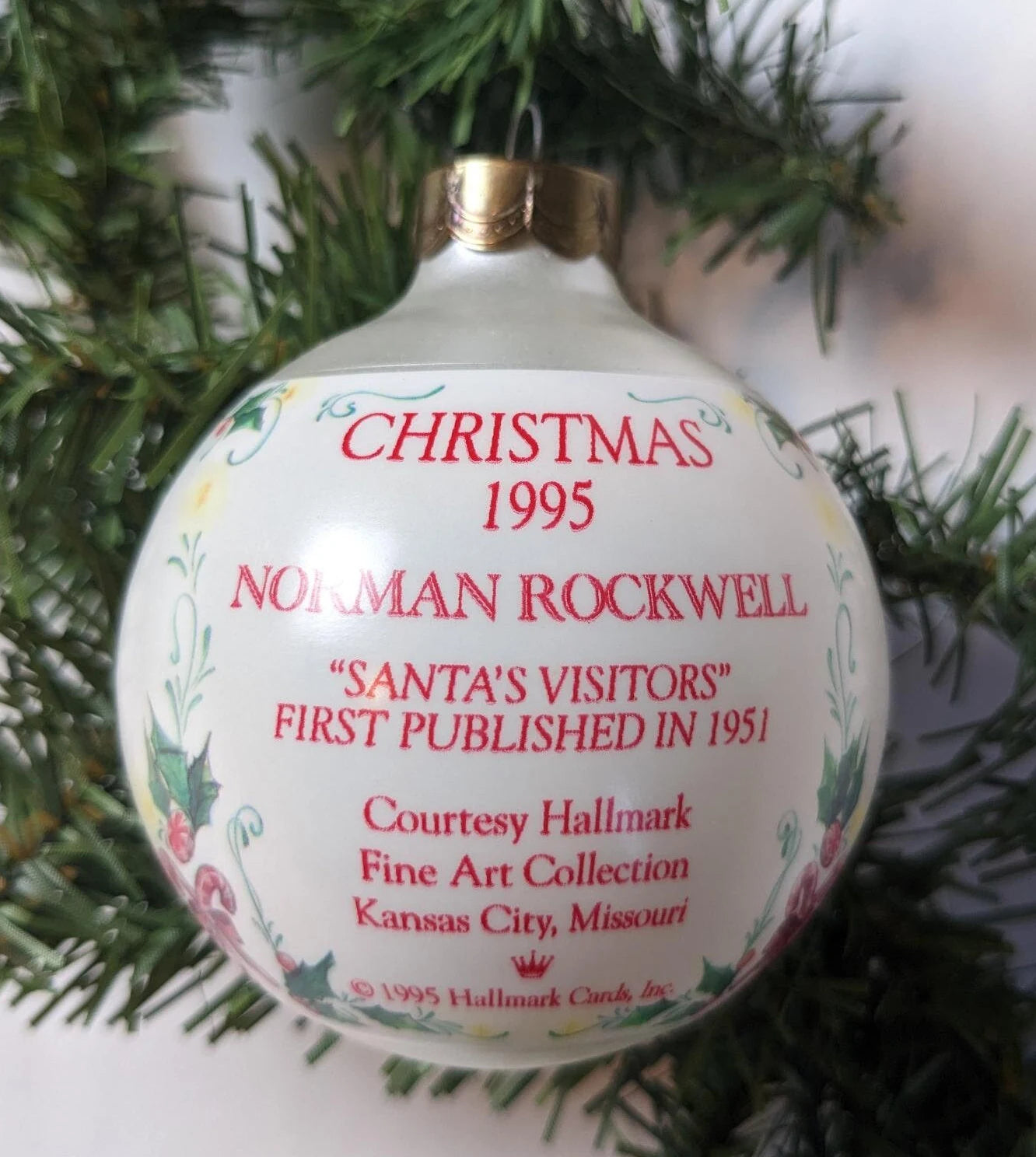 Santa's Visitors Norman Rockwell - Hallmark Keepsake Ornament 1995