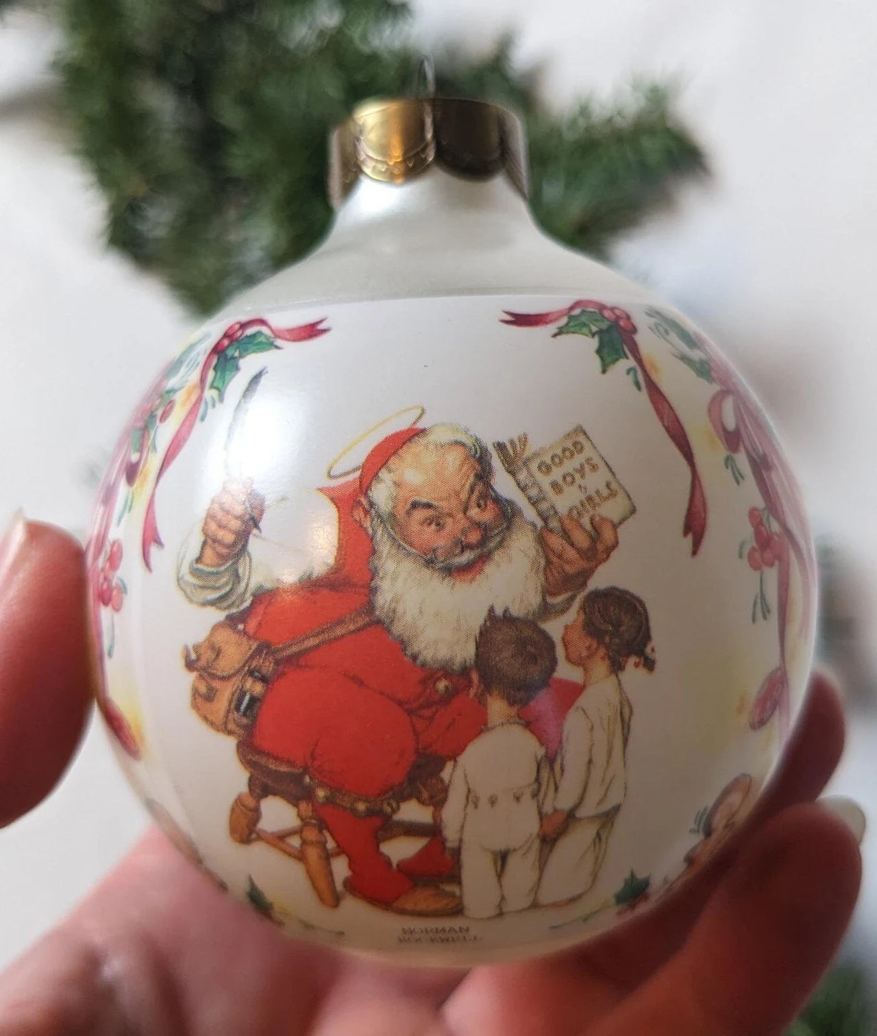Santa's Visitors Norman Rockwell - Hallmark Keepsake Ornament 1995