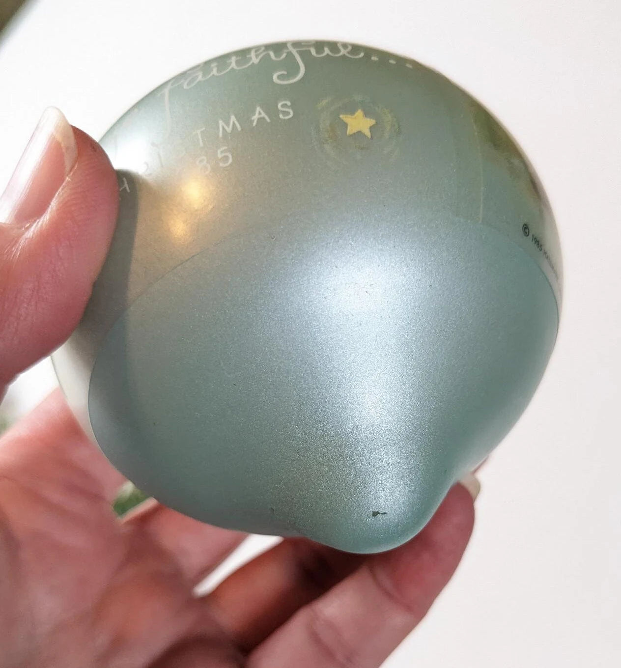 Vintage Nativity Scene Glass Teardrop Christmas Ornament