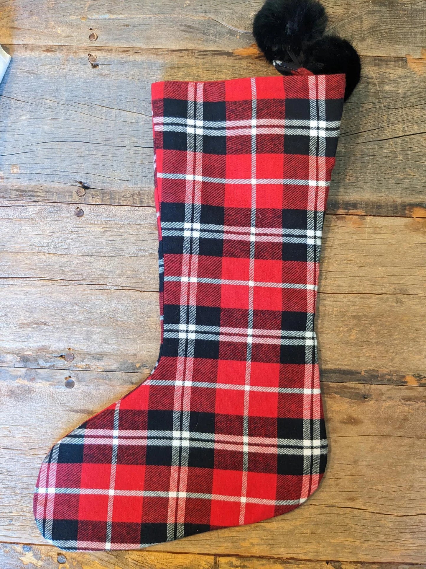 Red Plaid Christmas Stocking