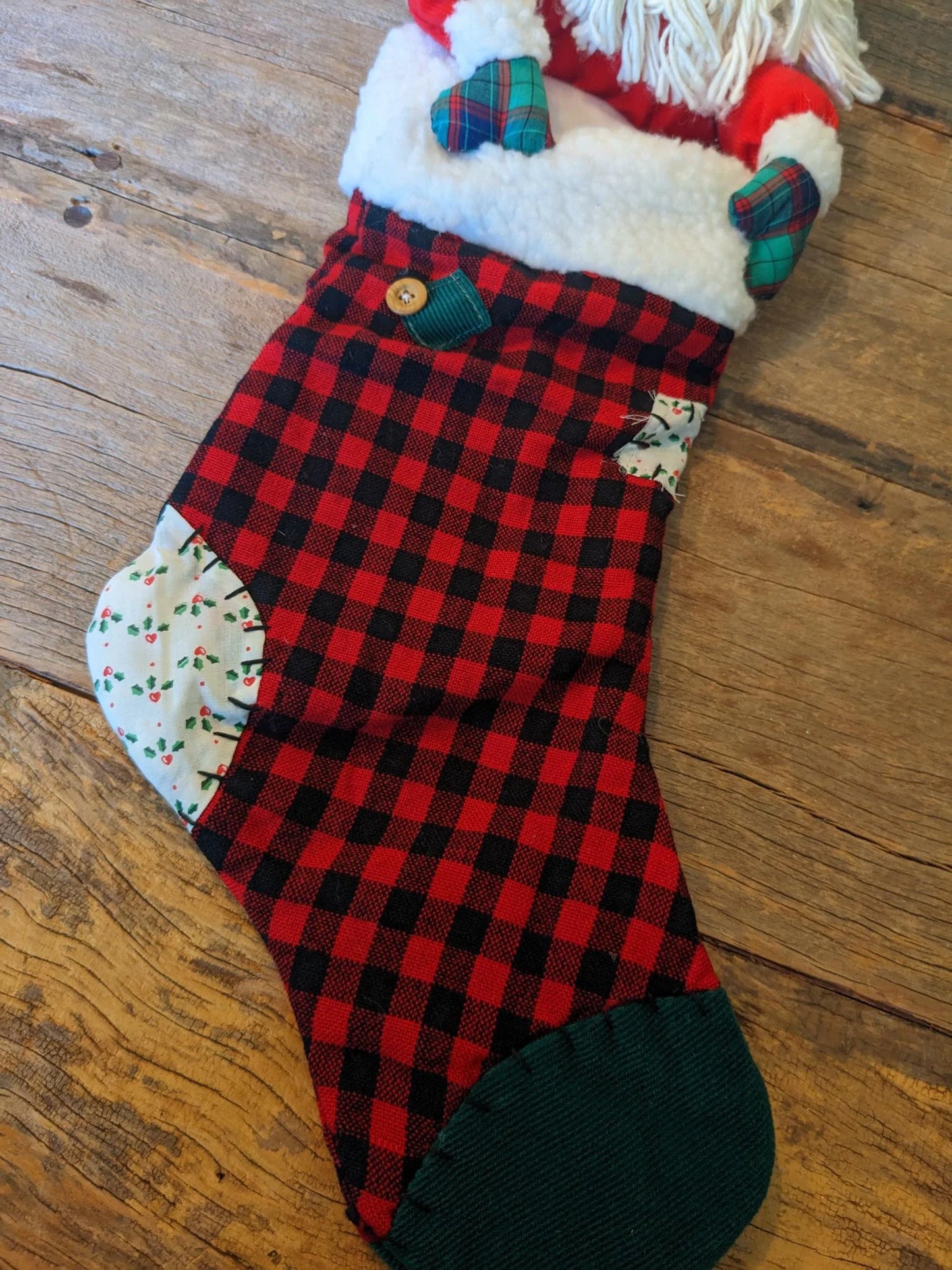Large Vintage Santa Claus Christmas Stocking