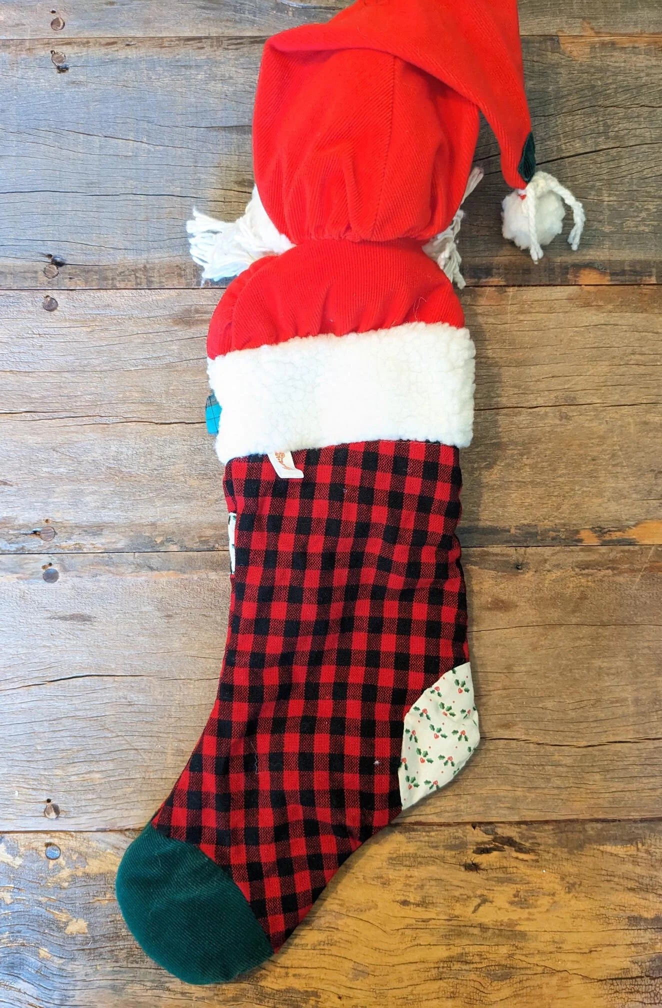 Large Vintage Santa Claus Christmas Stocking