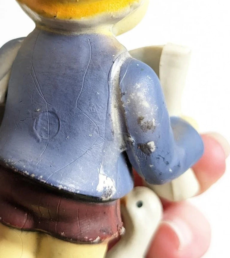 Newspaper Boy with Goose Christmas Ornament