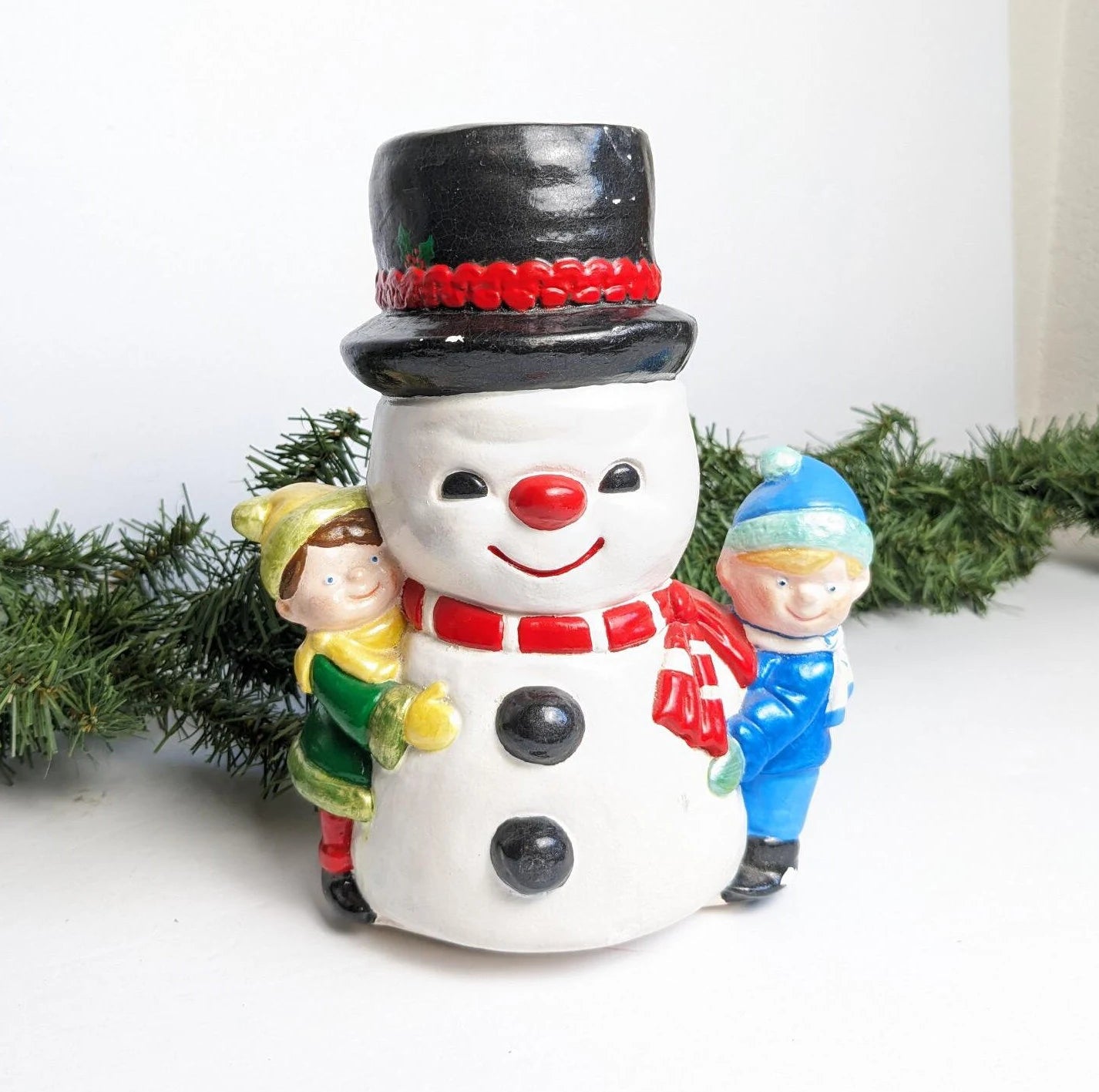 Vintage Hand Painted Ceramic Snowman