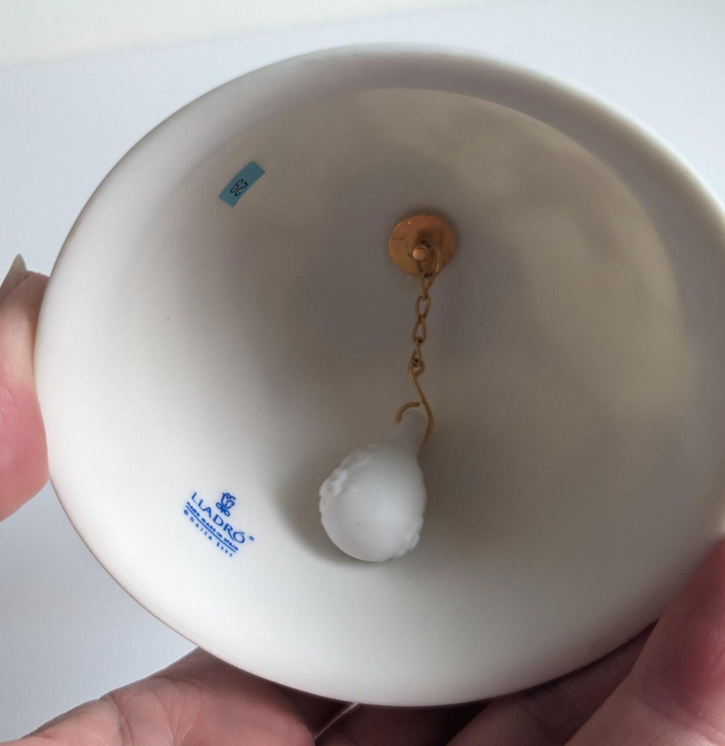 Vintage 1990 Lladro Christmas Bell Ornament