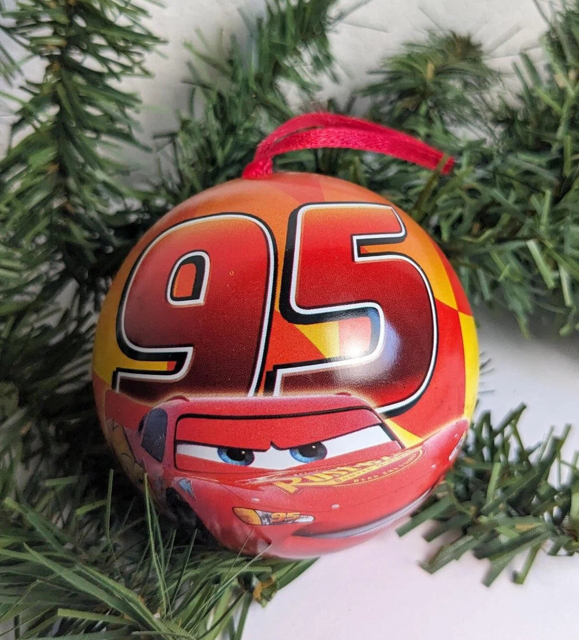 Lightening McQueen Christmas Ornament Petal Pushers Nursery