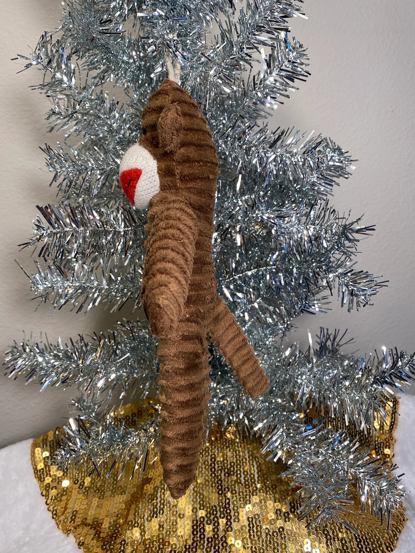 Sock Monkey Stuffed Animal Ornament