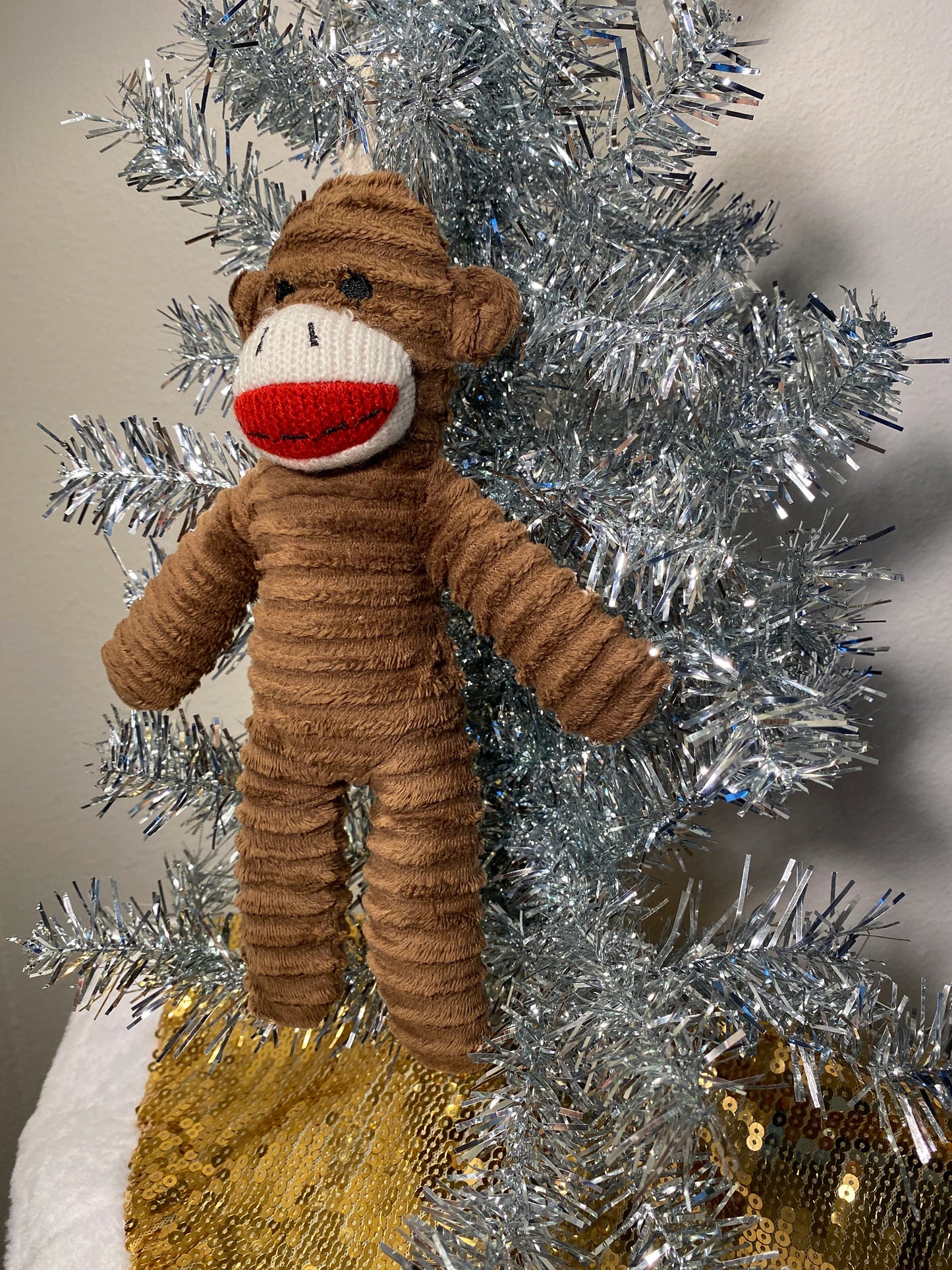 Sock Monkey Stuffed Animal Ornament