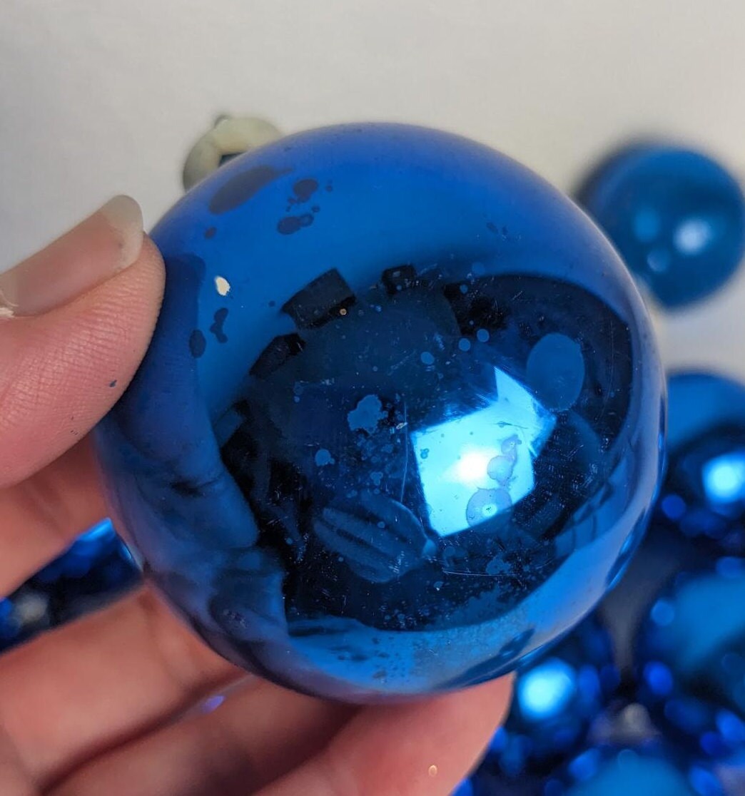 Vintage Blue Christmas Ornaments