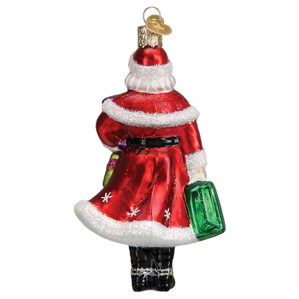 Mrs. Santa Claus Goes Shopping Blown Glass Tree Ornament by Old World Christmas