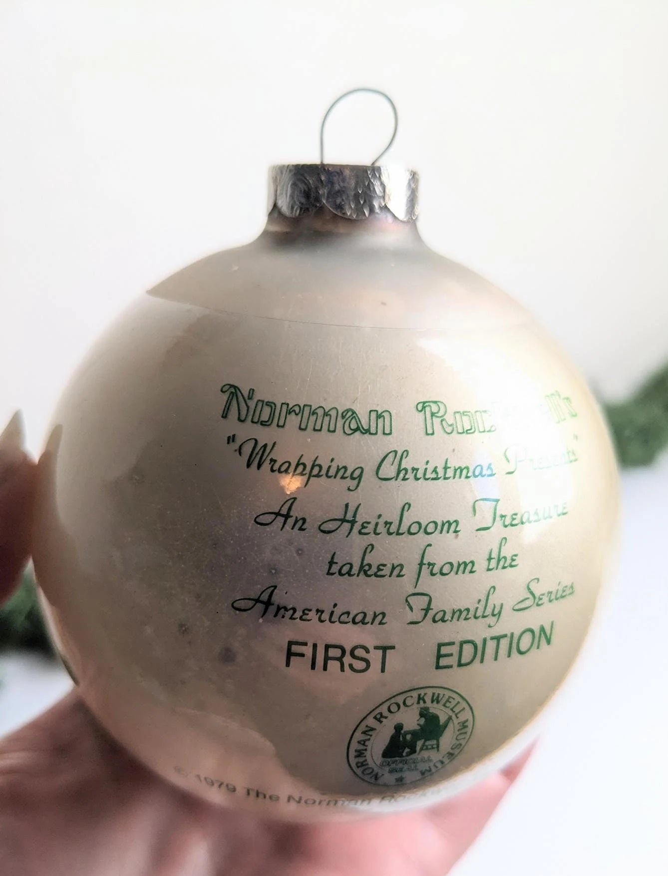Normal Rockwell 'Wrapping Christmas Presents' Ornament