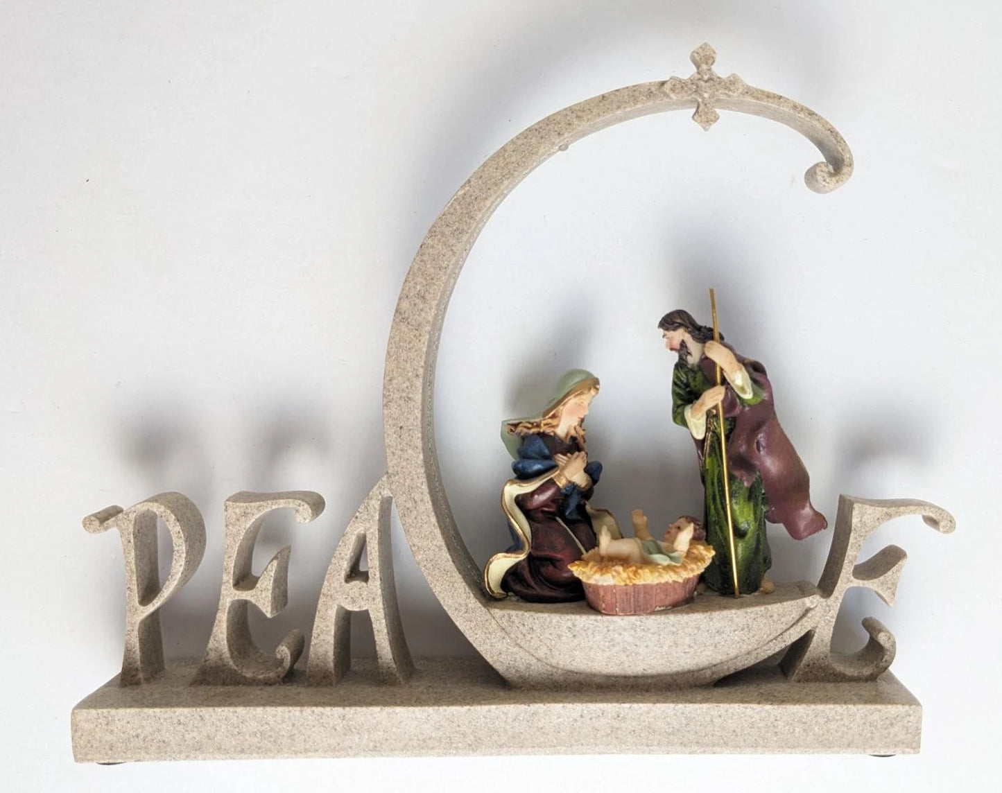 Light Up LED Peace Nativity Scene
