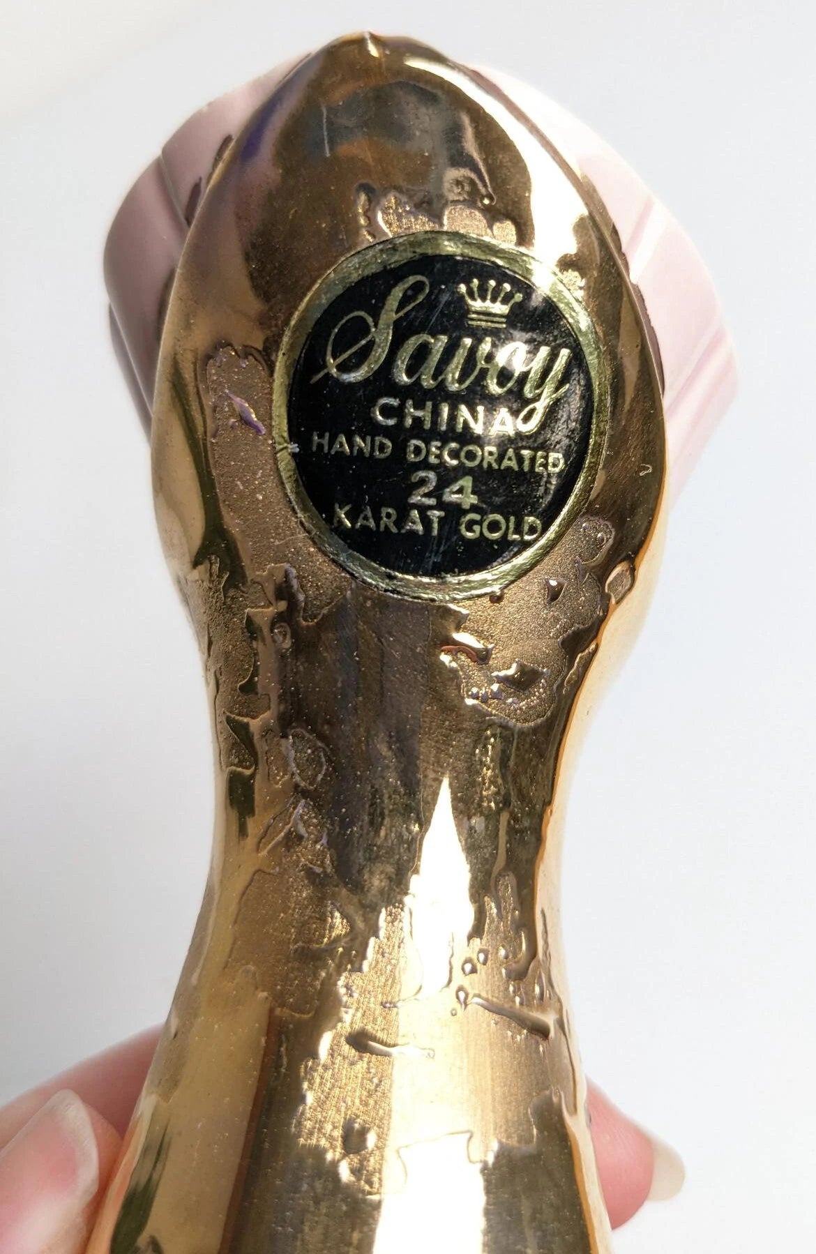 Vintage Pink Savoy Weeping Vase