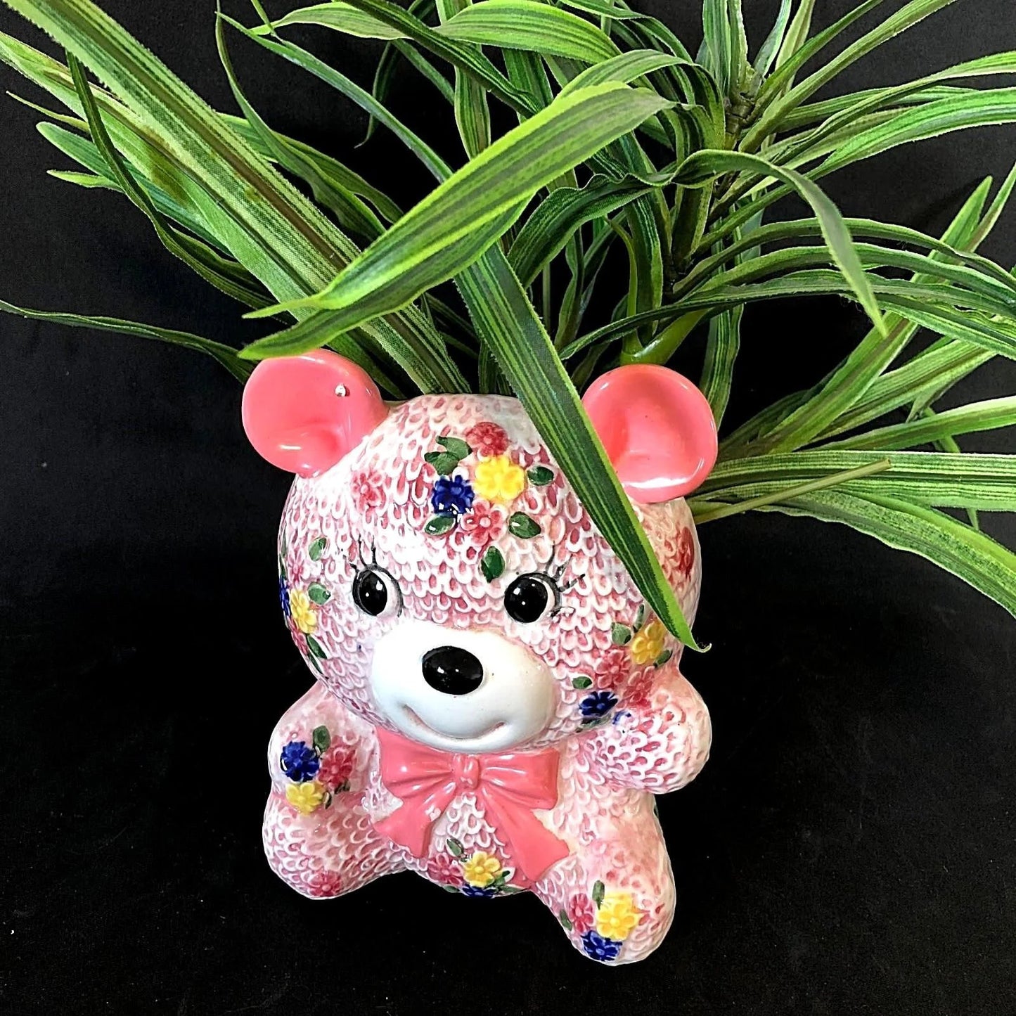 Pink Napcoware Teddy Bear Planter