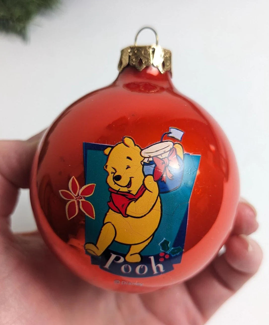 Disney Winnie the Pooh Glass Ball Christmas Ornament