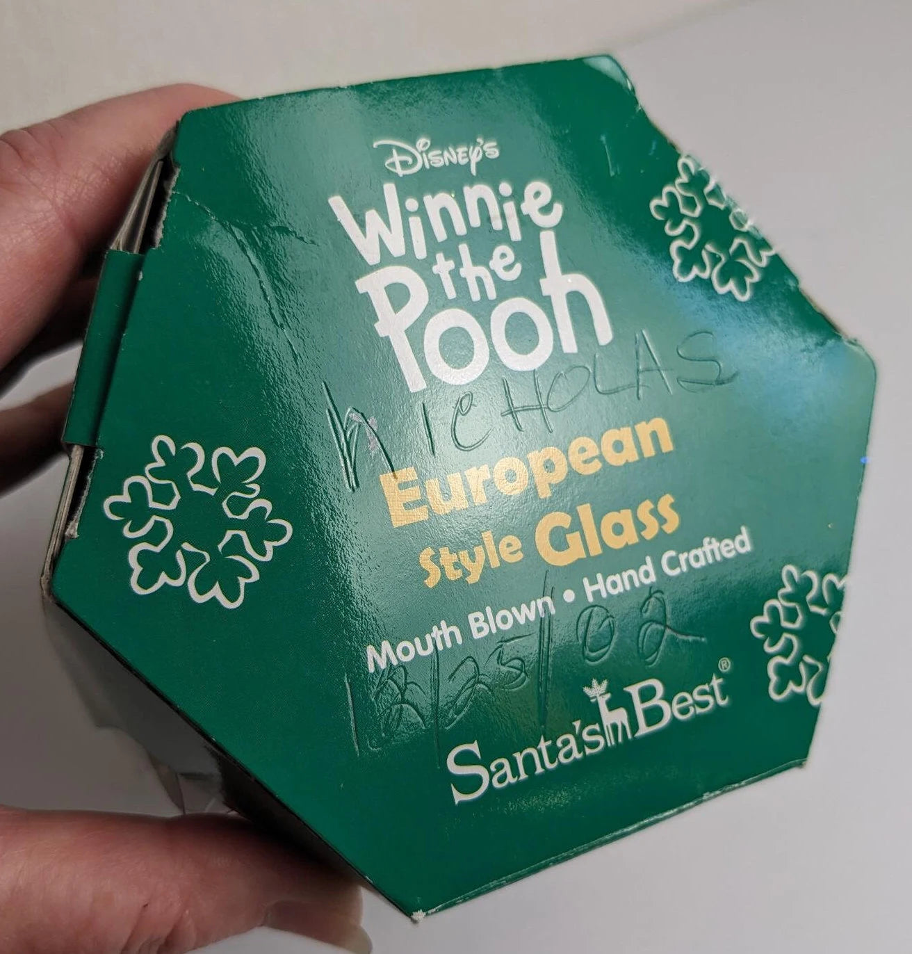 Vintage Mouth Blown Glass Winnie the Pooh Ornament