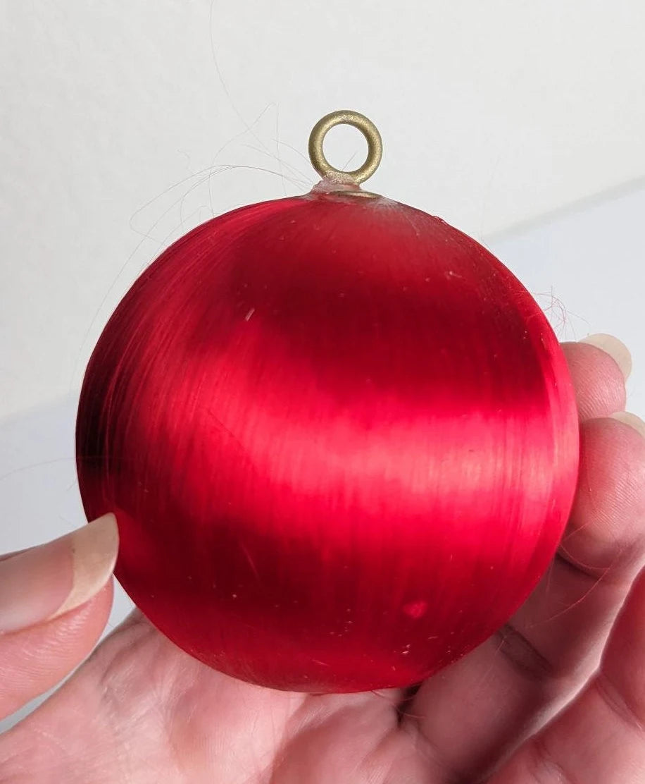 Vintage Red Satin Christmas Ornaments