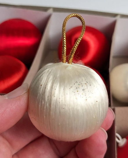 Vintage Red Satin Ornaments