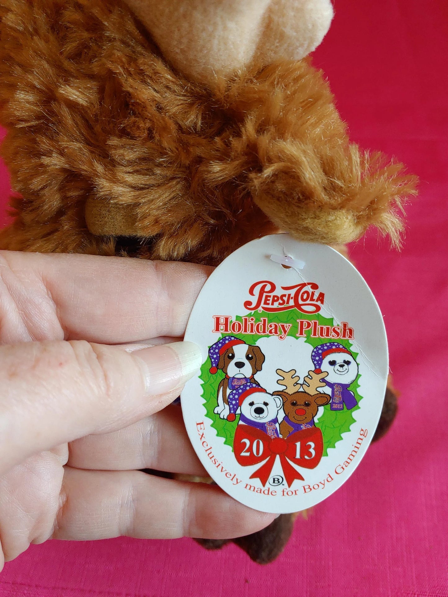 2013 NWT Pepsi Cola Holiday Plush Reindeer Stuffed Animal