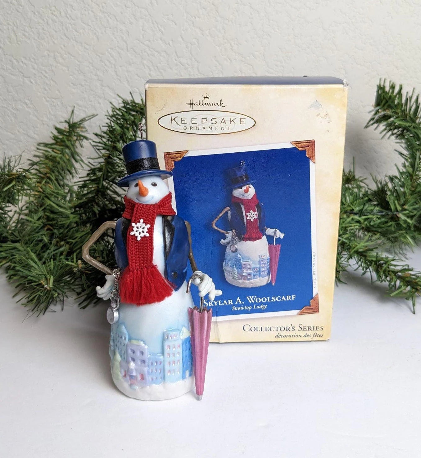 Skylar A. Woolscarf Snowman Christmas Ornament