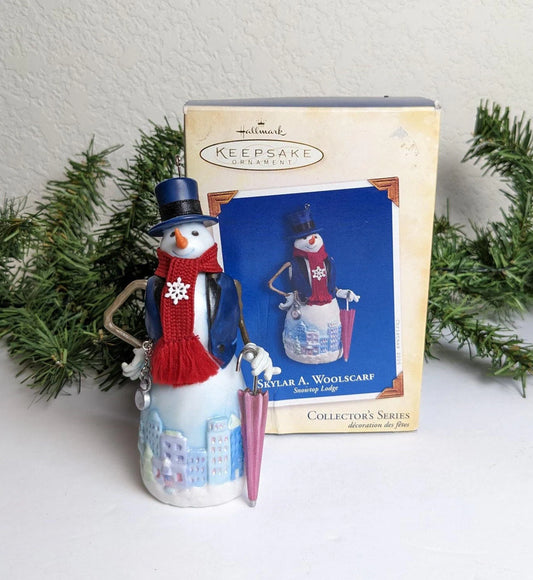 Skylar A. Woolscarf Snowman Christmas Ornament