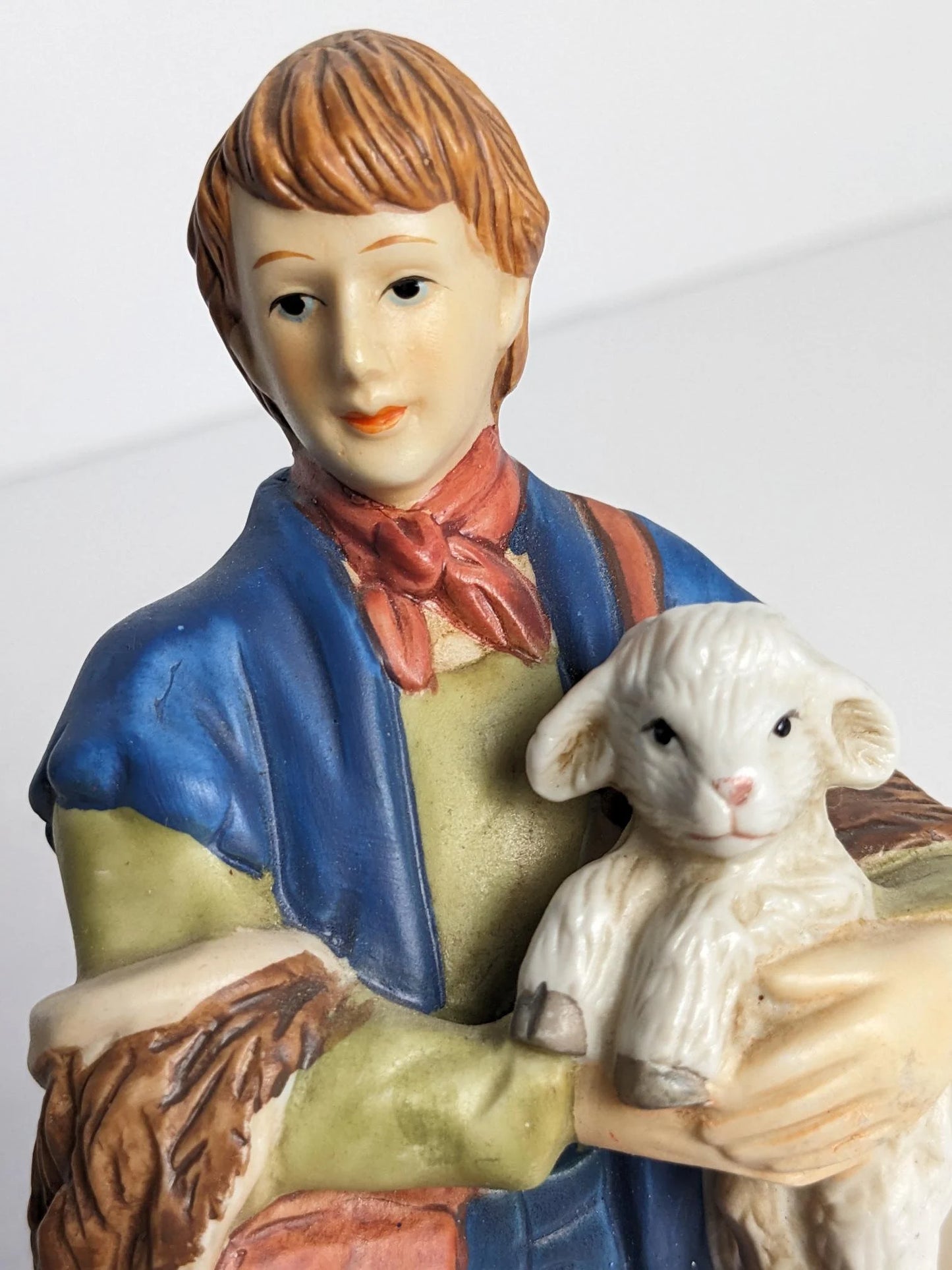 Shepherd with Lamb Nativity Figurine