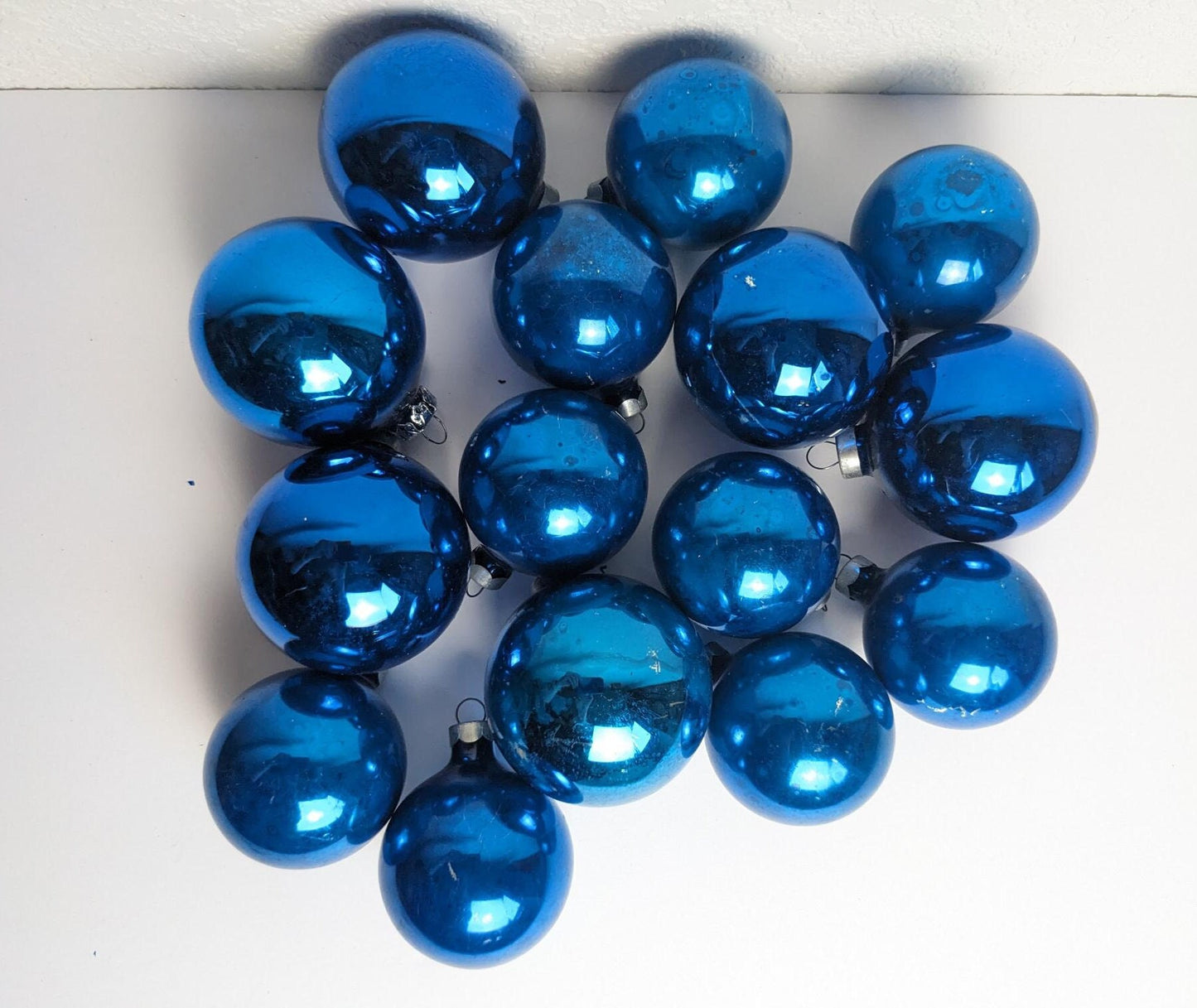 Vintage Shiny Blue Ornaments
