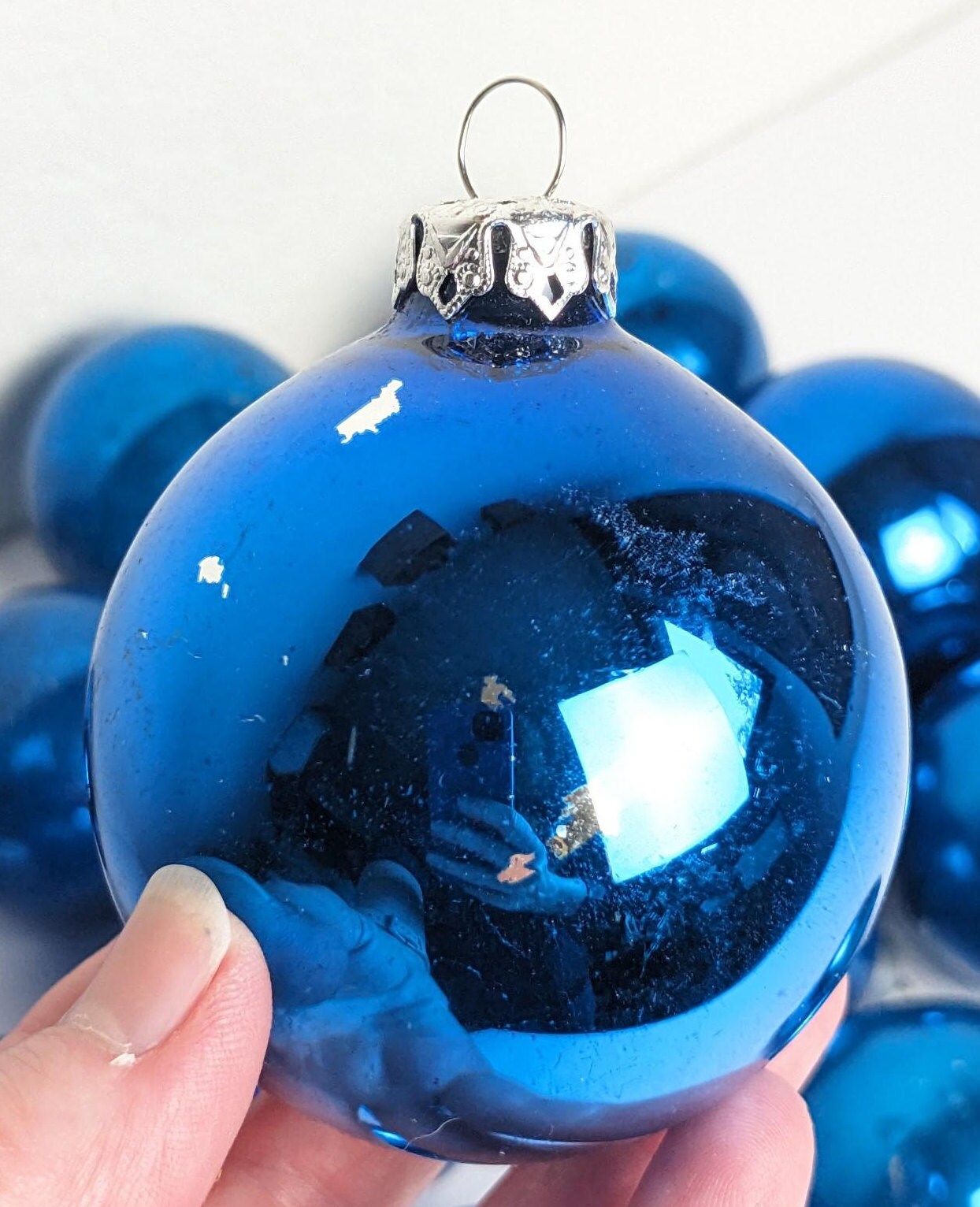 Vintage Shiny Blue Ornaments