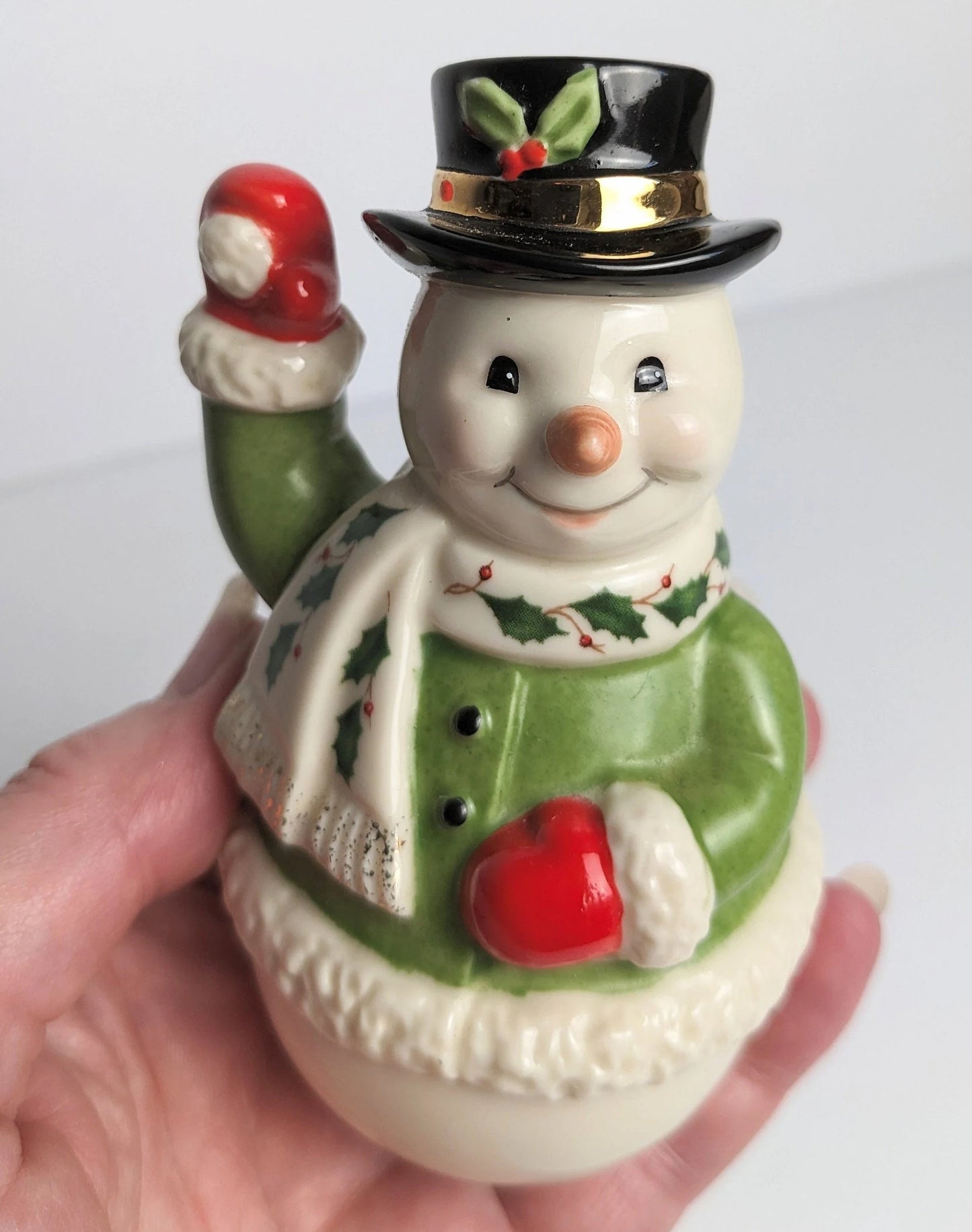 Vintage Lenox Snowman and Snowwoman Salt and Pepper Shakers