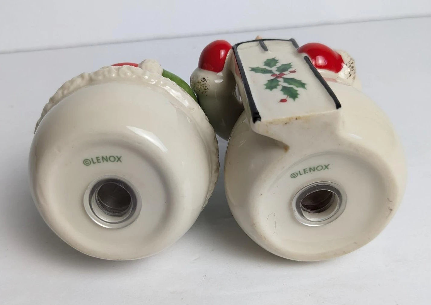 Vintage Lenox Snowman and Snowwoman Salt and Pepper Shakers