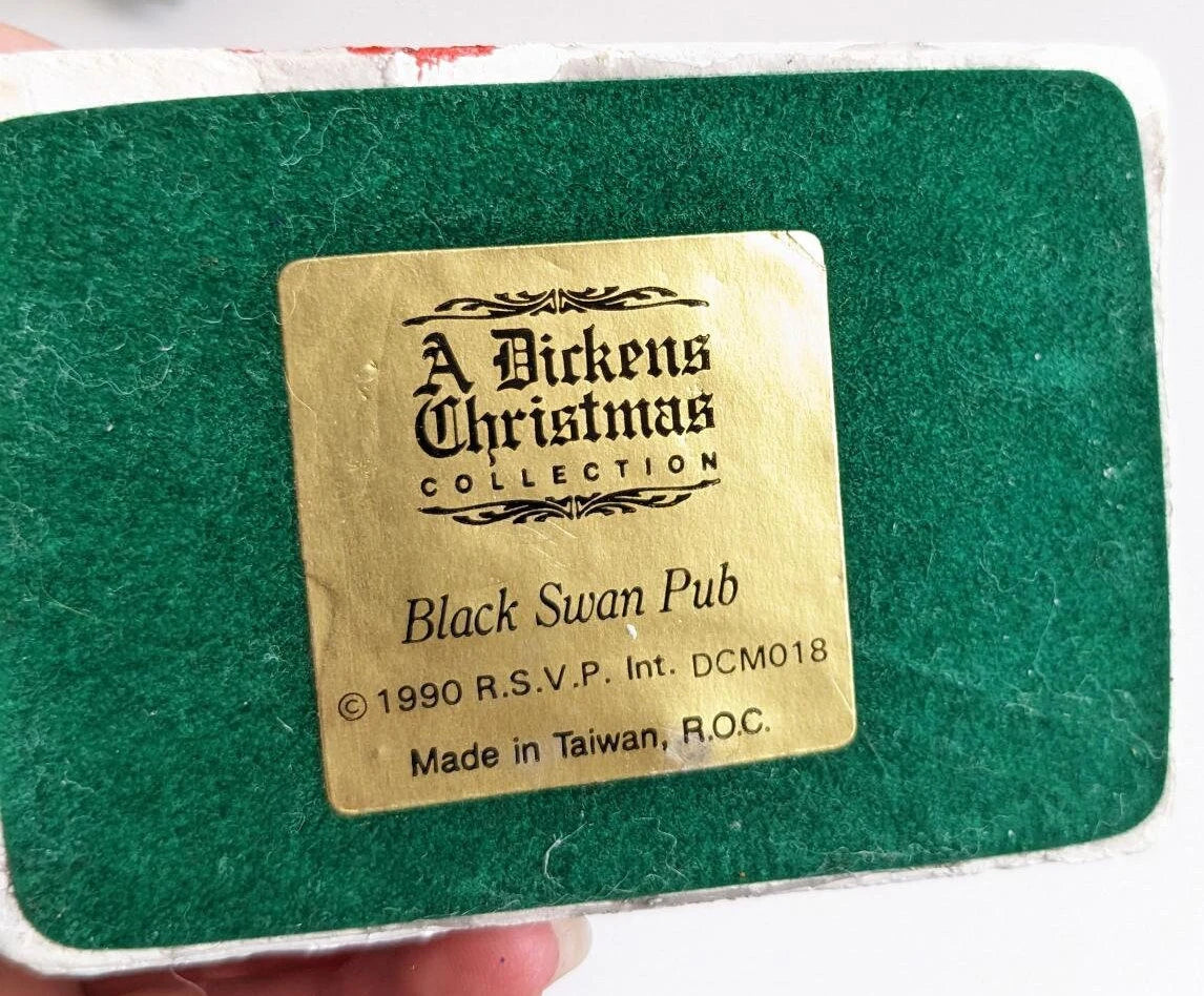 A Dickens Christmas Cold Cast Cottage Black Swan Pub Figurine