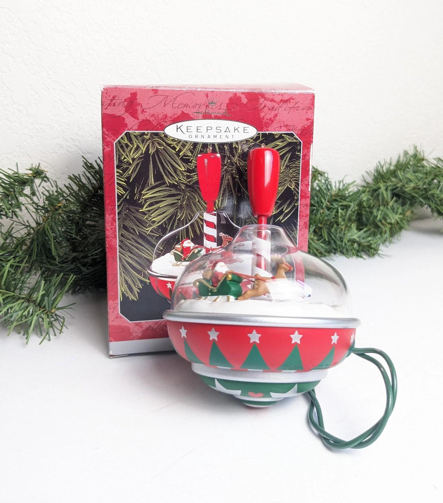 Santa's Spin Top Hallmark Keepsake Ornament 1998 Petal Pushers Nursery