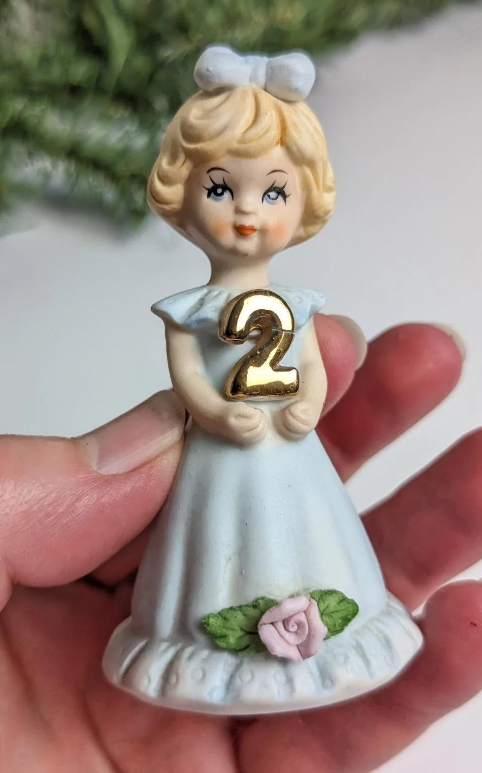 Vintage 1981 Enesco Growing Up Second Birthday Girls Figurine