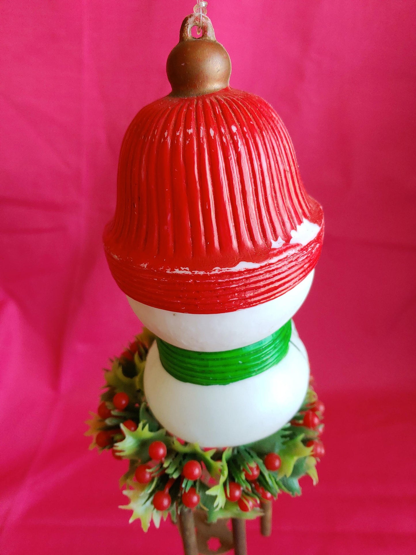 Vintage Plastic Snowman Christmas Wind Chime