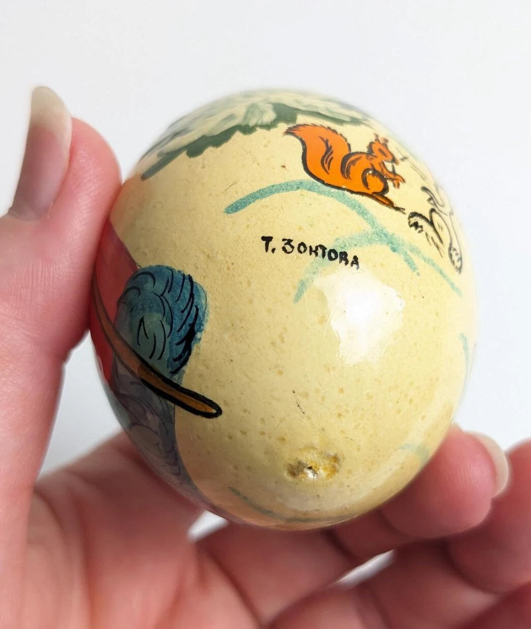 Hand Painted Christmas Wooden Egg