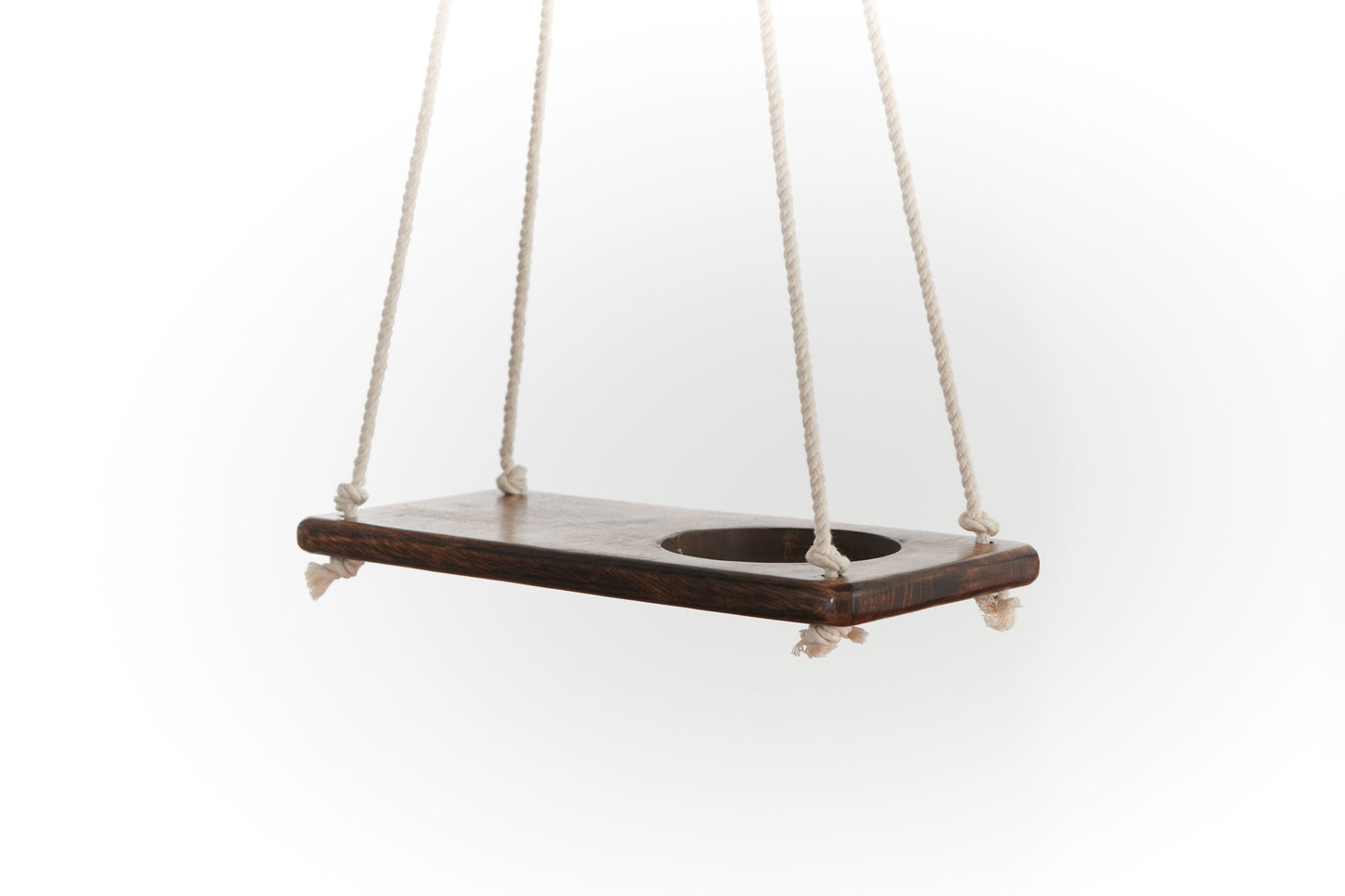 Mango Wood Cutout Hanging Plant Table 12" Planter Tray