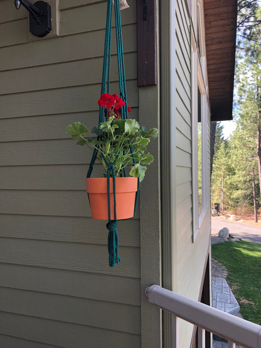 Macrame Hanging Planter in Dark Green, Light Brown, Dark Brown, Green, White, Rust, Dark Blue, Black, Free Shipping